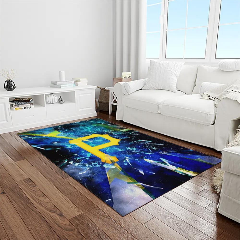 Mlb pittsburgh pirates baseball team logo rectangle area rug pp39 Rectangle Rug