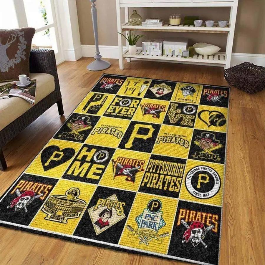 Mlb pittsburgh pirates living room rug team logo carpet rug living room 191227 Rectangle Rug