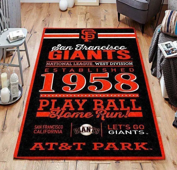 Mlb san francisco giants team logo area living room rug v11216 Rectangle Rug