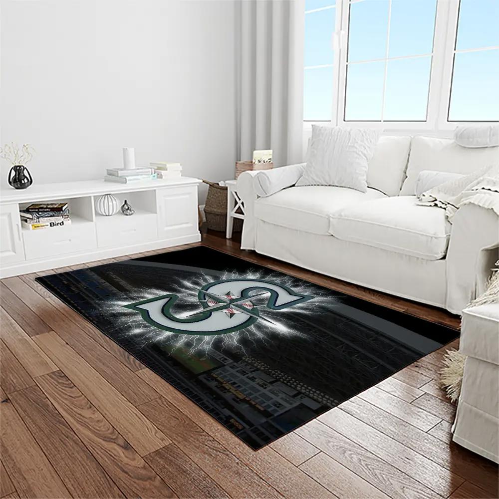 Mlb seattle mariners baseball team logo rectangle area rug sm19 Rectangle Rug