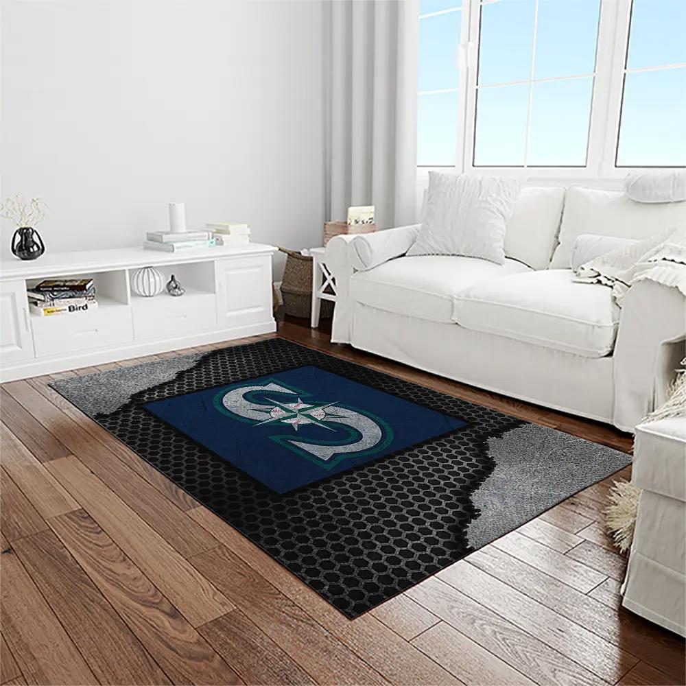 Mlb seattle mariners baseball team logo rectangle area rug sm42 Rectangle Rug