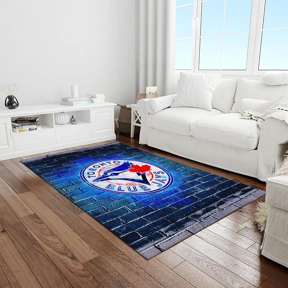 Mlb toronto blue jays baseball team logo rectangle area rug tbj44 Rectangle Rug