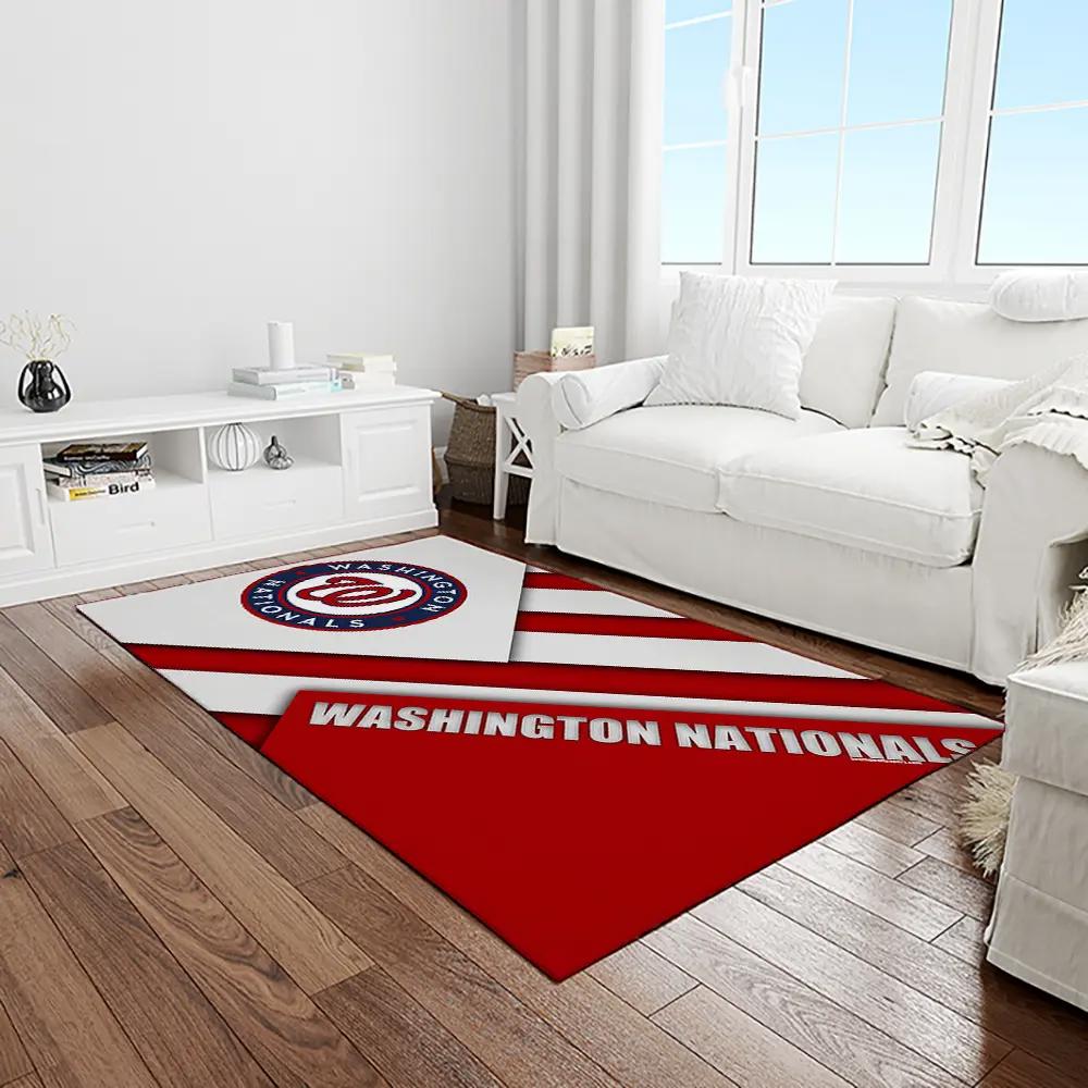Mlb washington nationals baseball team logo rectangle area rug wn87 Rectangle Rug