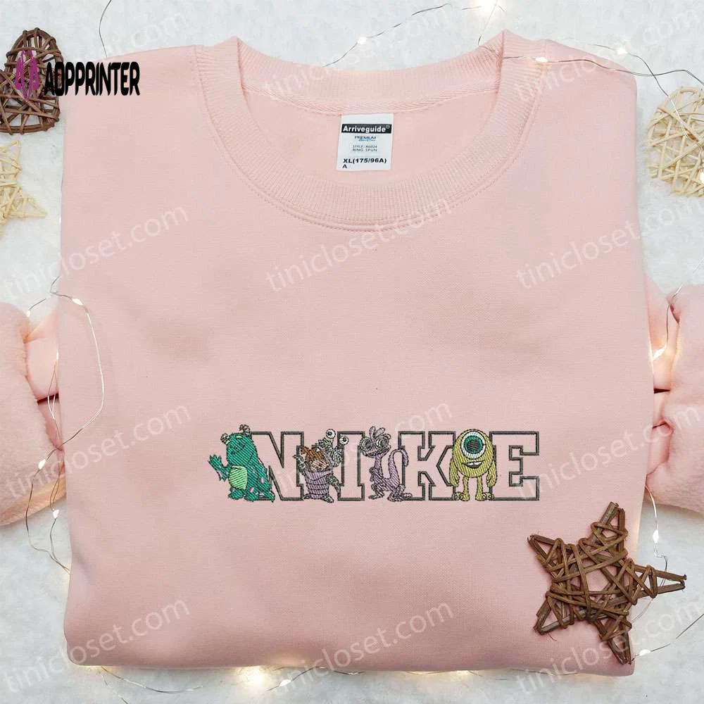 Monster inc team x nike cartoon embroidered tshirt – unique nike inspired shirt perfect family gift Embroidered Shirt