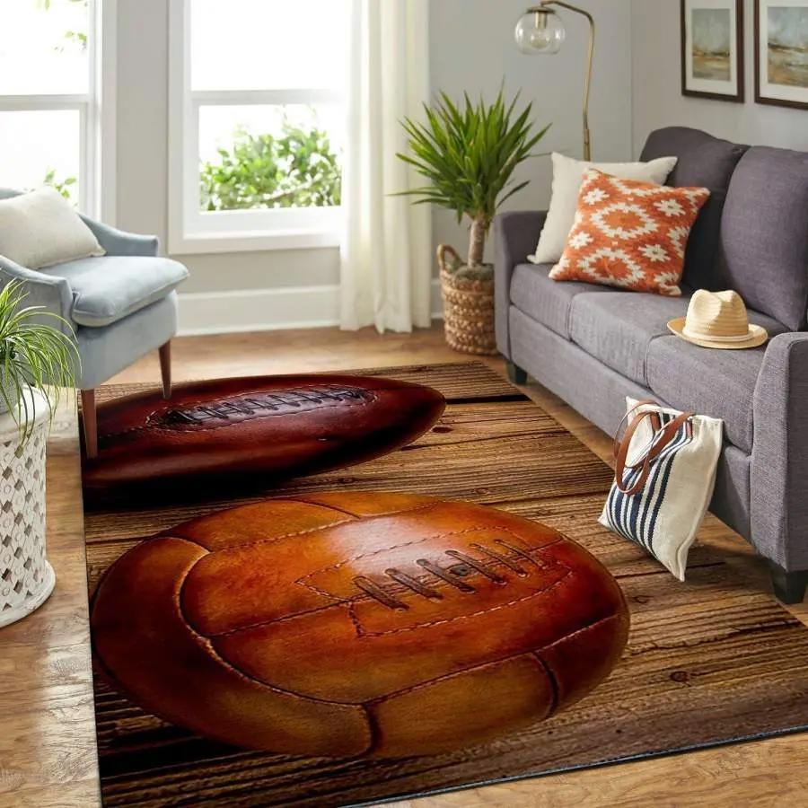Moody football and soccer ball area rug living room rug home decor fsb190827 ofd Rectangle Rug