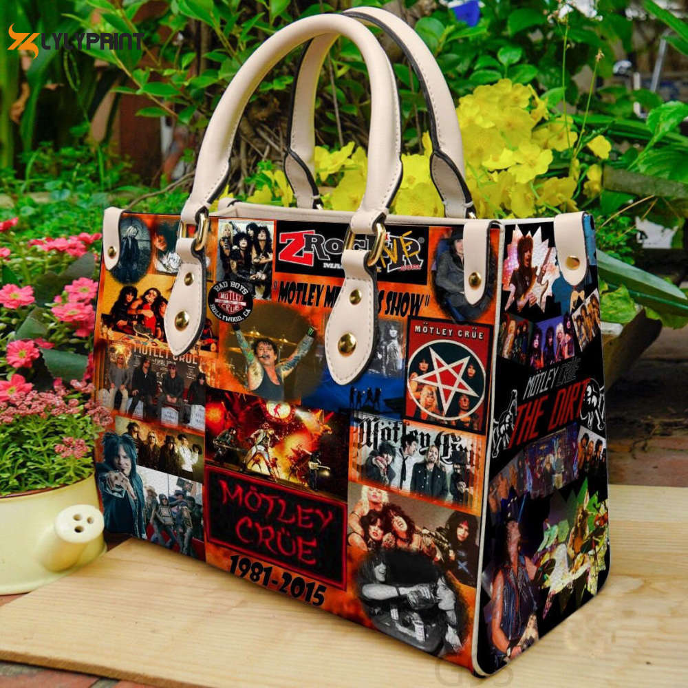Motley crue 2 leather handbag for women gift 2568 Women Leather Hand Bag