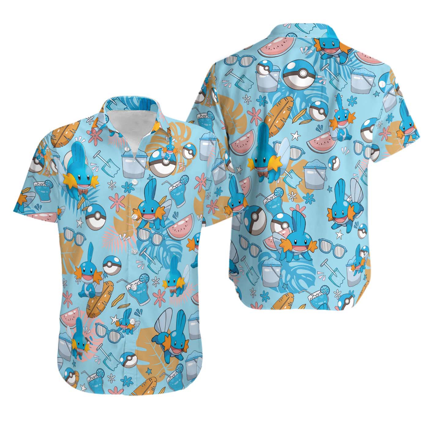 Mudkip hawaiian shirt Hawaii Shirt Shorts & Flip Flops