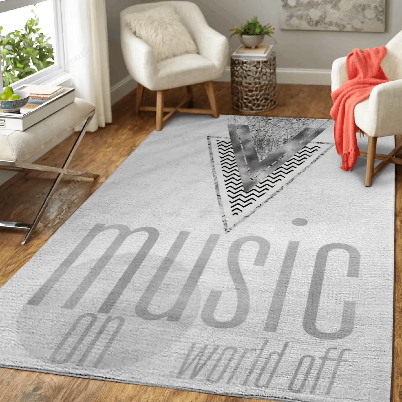 Music on world off true words art for fans area rug living room carpet rug regtangle carpet floor decor home decor Rectangle Rug