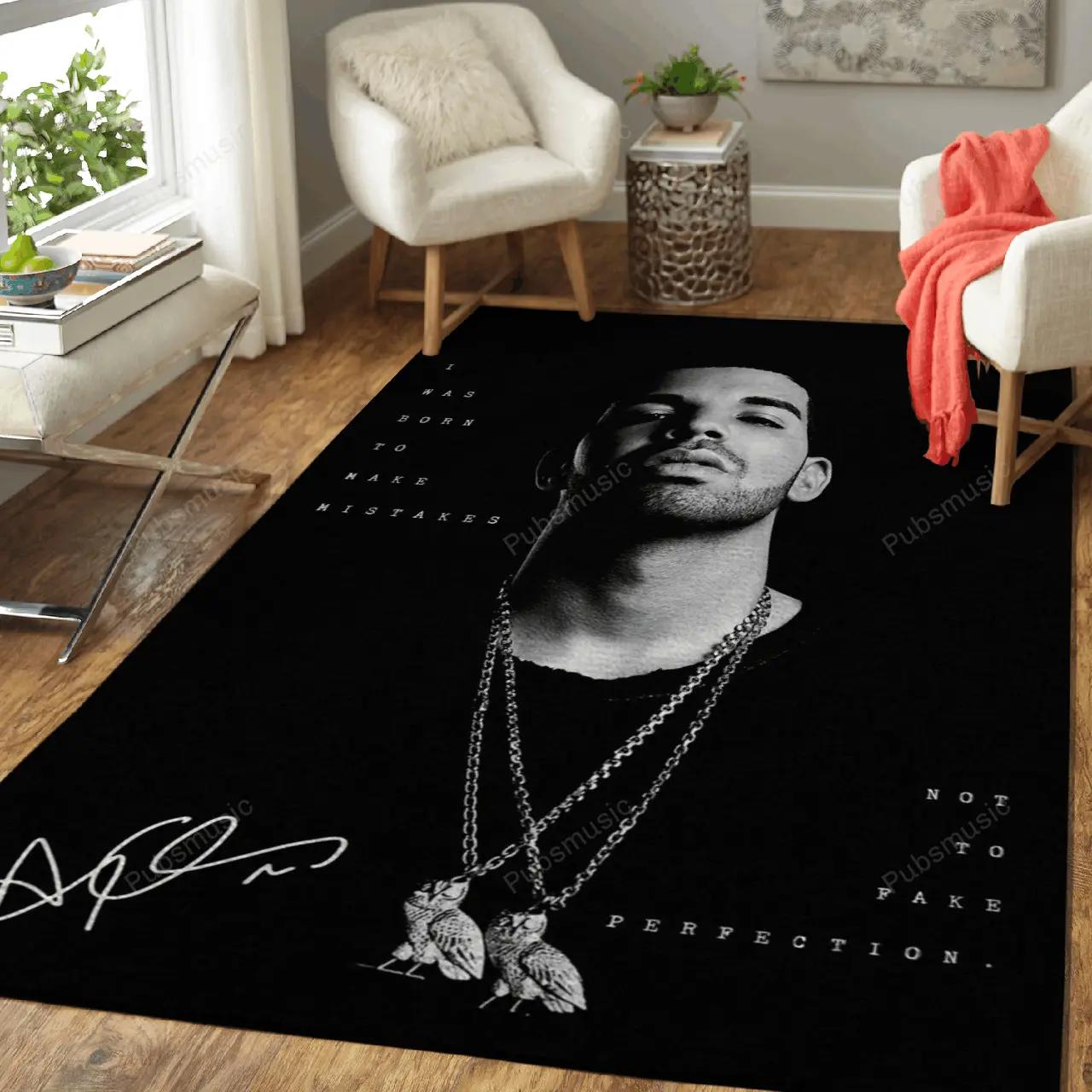 Music rapper drake music legends art for fans area rug living room carpet rug regtangle carpet floor decor home decor Rectangle Rug