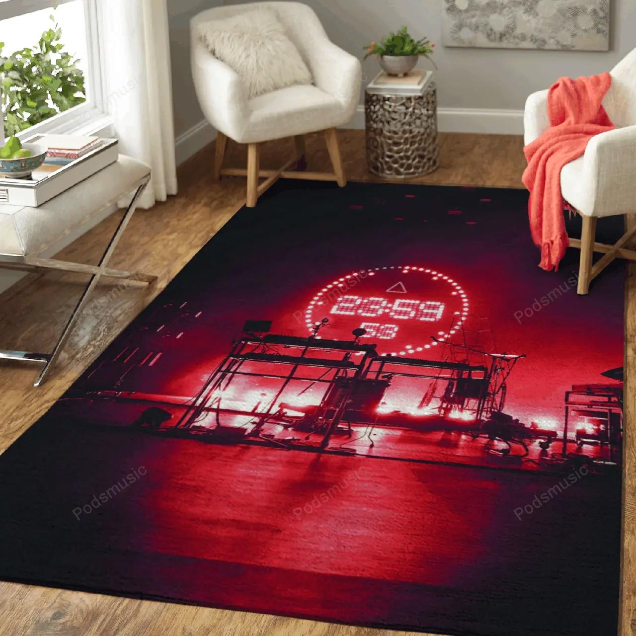 Music red fire monuments art for fans area rug living room carpet rug regtangle carpet floor decor home decor Rectangle Rug