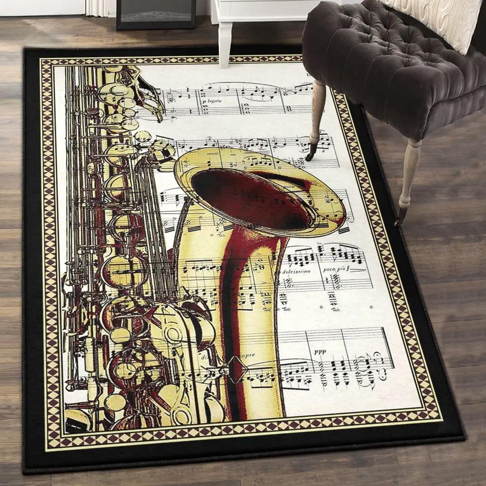 Music washable area rugs, saxophones gs cl rug Rectangle Rug