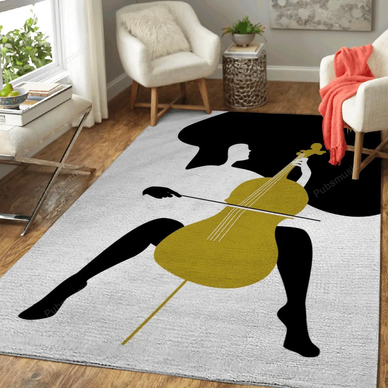 Music woman illustration art for fans area rug living room carpet rug regtangle carpet floor decor home decor Rectangle Rug