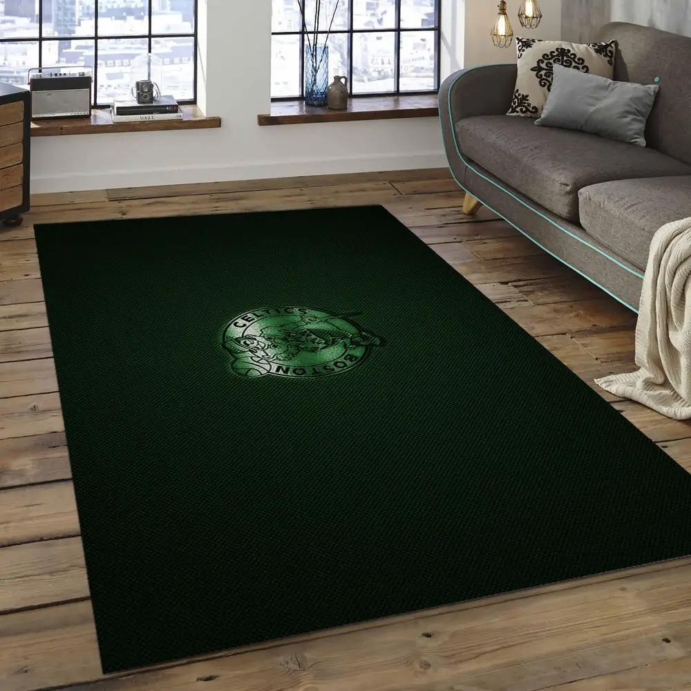 Nba boston celtics basketball legend team logo rectangle area bc15 Rectangle Rug