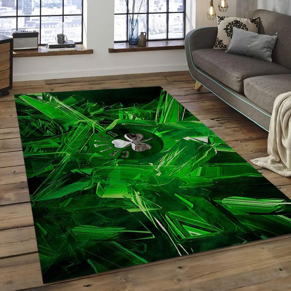 Nba boston celtics basketball legend team logo rectangle area bc16 Rectangle Rug