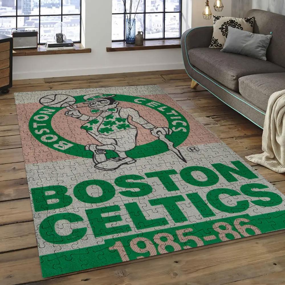 Nba boston celtics basketball legend team logo rectangle area bc56 Rectangle Rug
