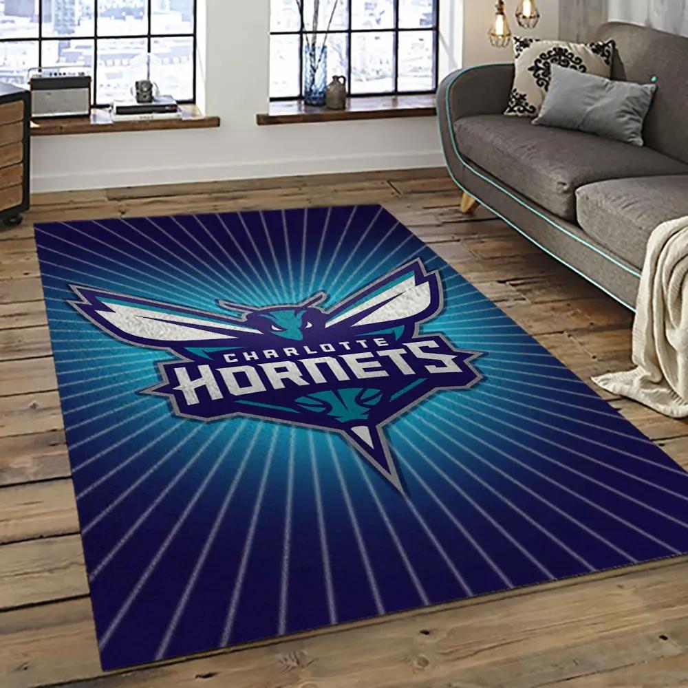 Nba charlotte hornets basketball team logo sport carpet area rug home decor best gift for friends ch73 Rectangle Rug