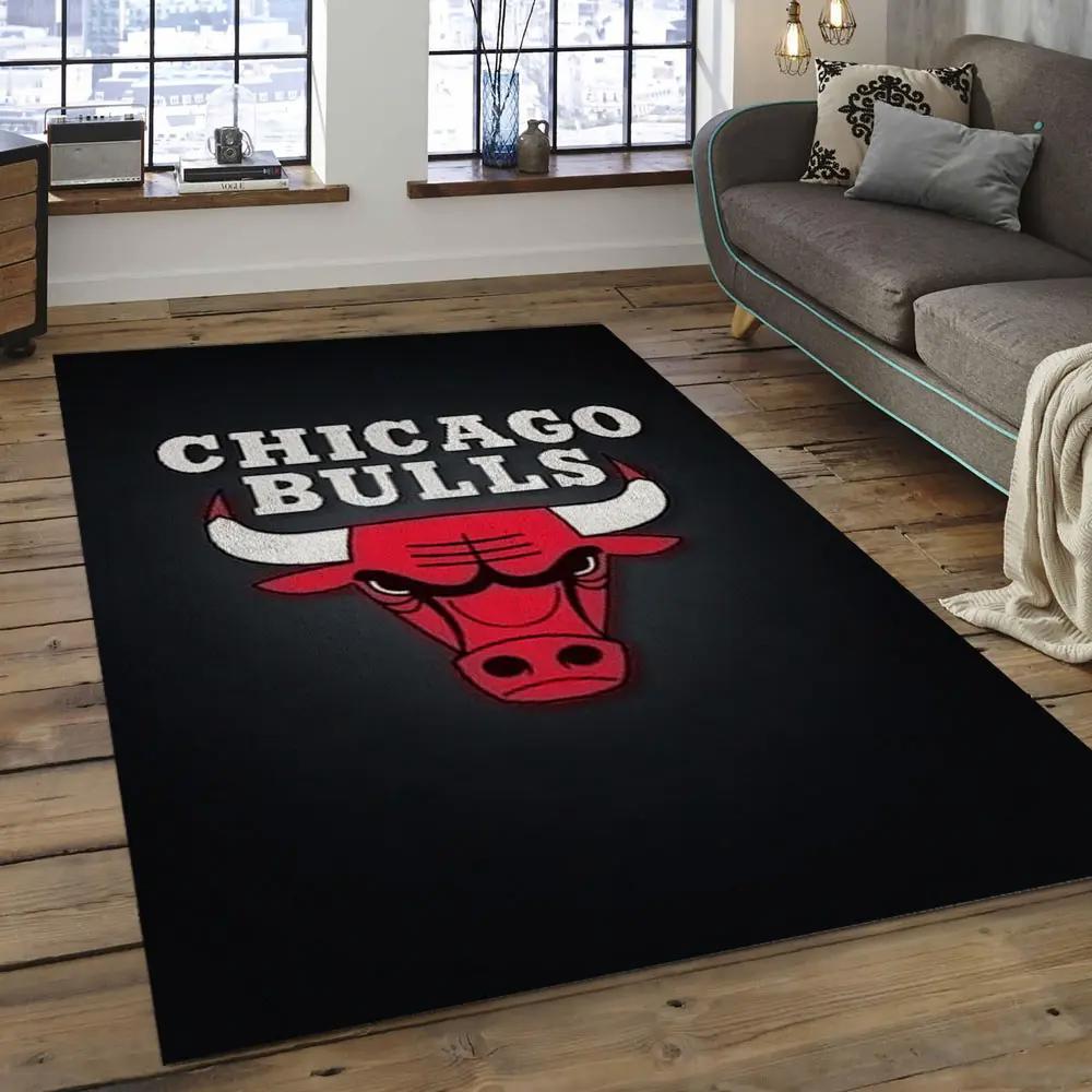 Nba chicago bulls basketball legend team logo rectangle area cb18 Rectangle Rug