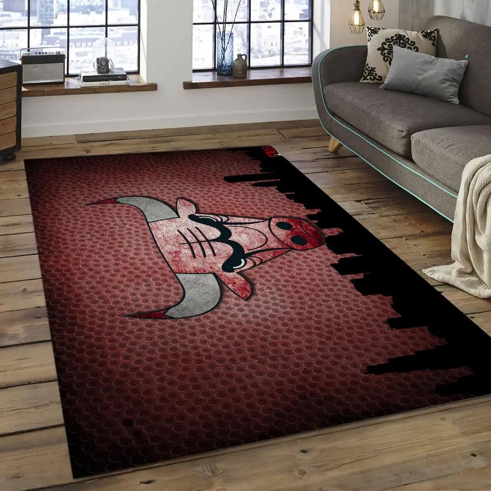 Nba chicago bulls basketball legend team logo rectangle area cb46 Rectangle Rug
