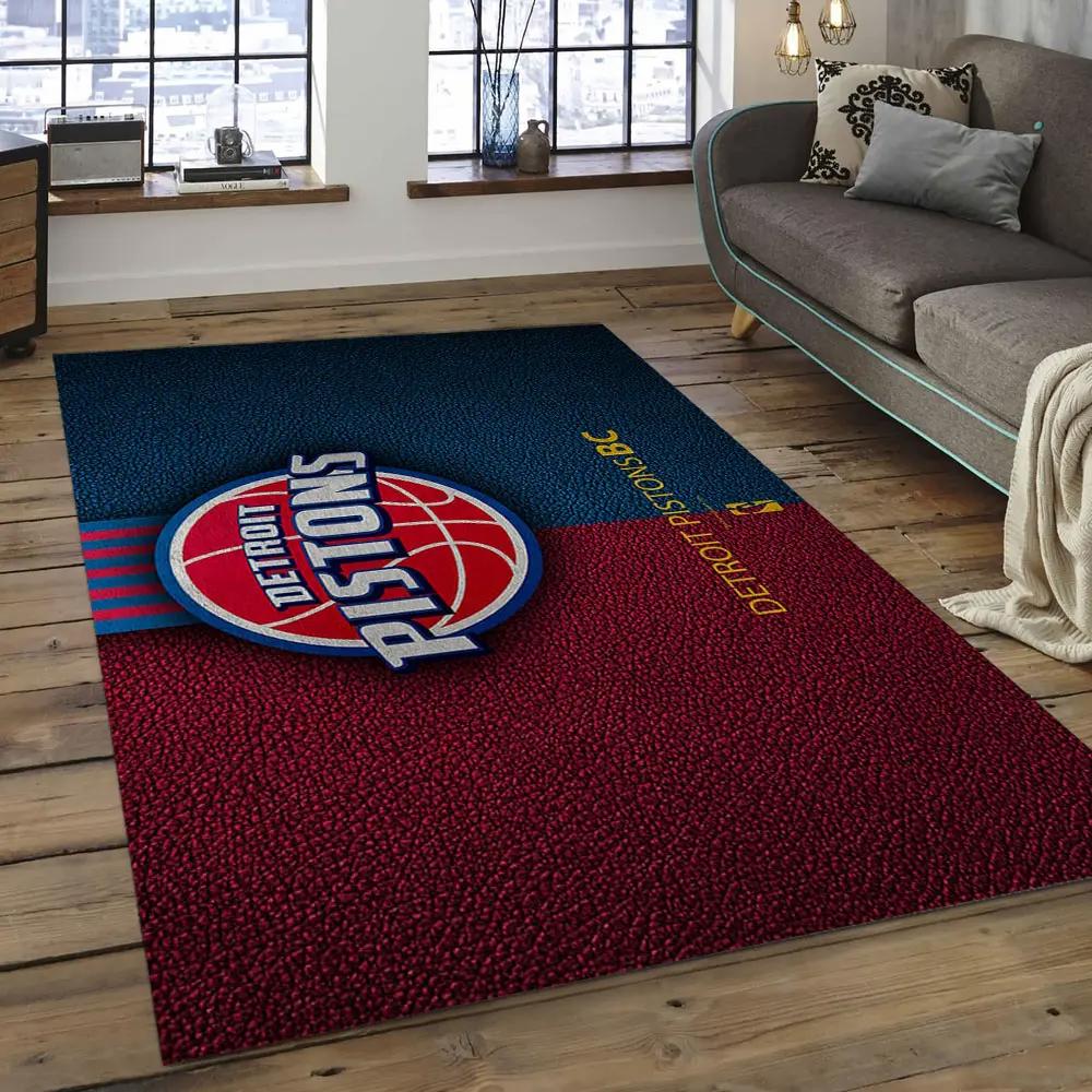 Nba detroit pistons basketball legend team logo rectangle area dp06 Rectangle Rug