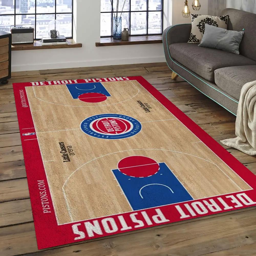 Nba detroit pistons basketball legend team logo rectangle area dp18 Rectangle Rug