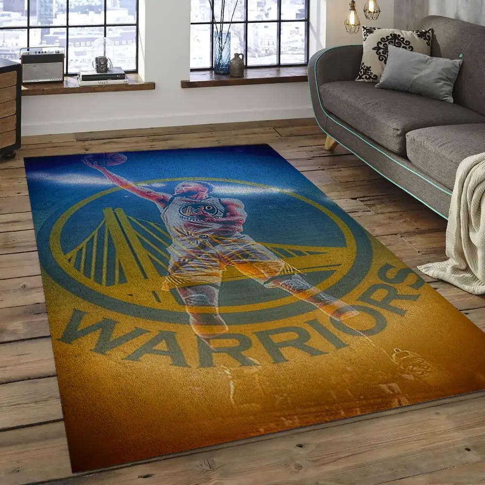 Nba golden state warriors basketball legend team logo rectangle area gsw09 Rectangle Rug