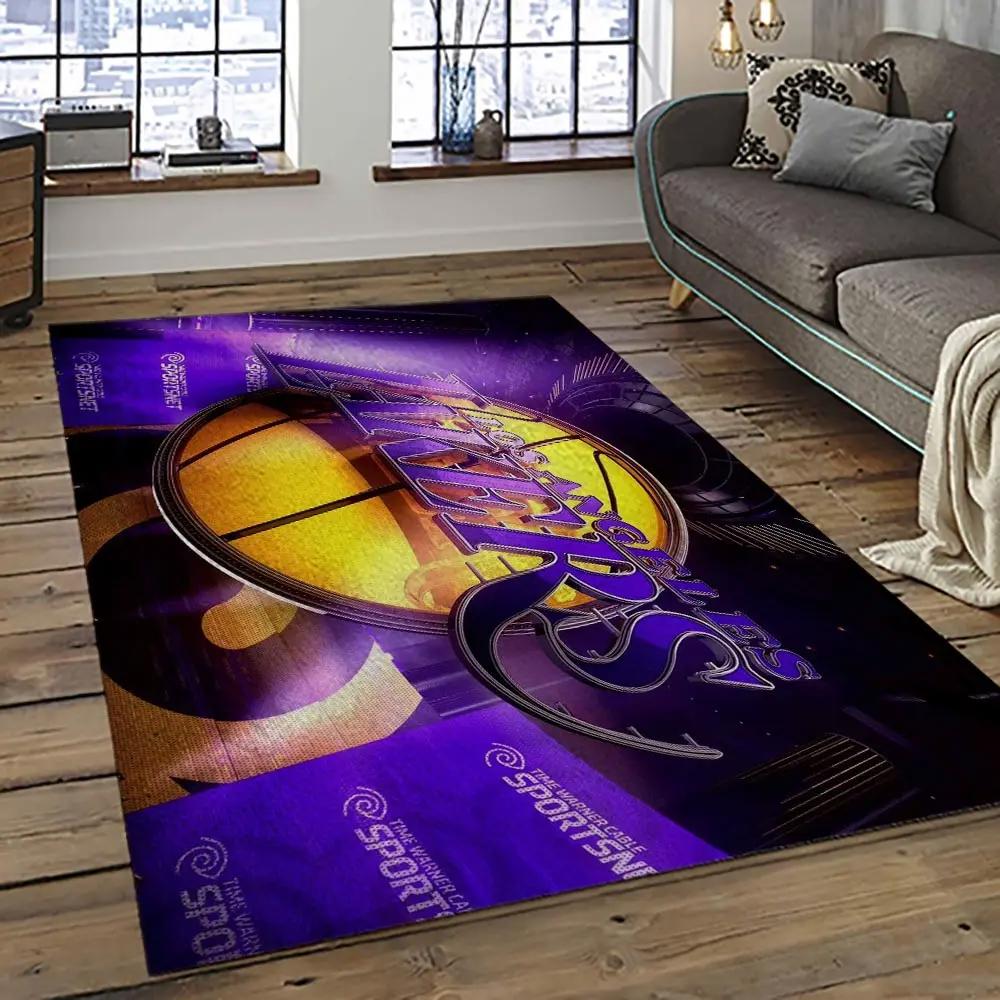 Nba los angeles lakers basketball team logo sport carpet area rug home decor best gift for friends lasl1 Rectangle Rug