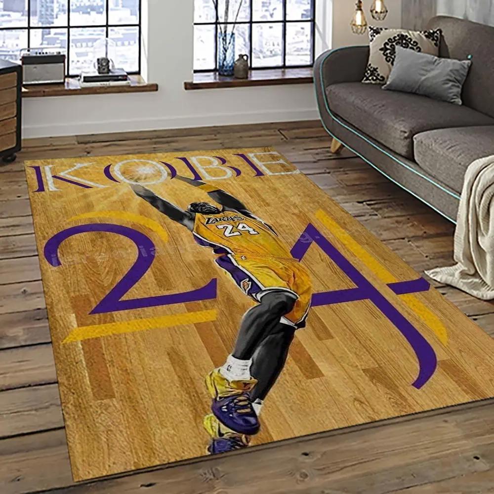 Nba los angeles lakers basketball team logo sport carpet area rug home decor best gift for friends lasl17 Rectangle Rug