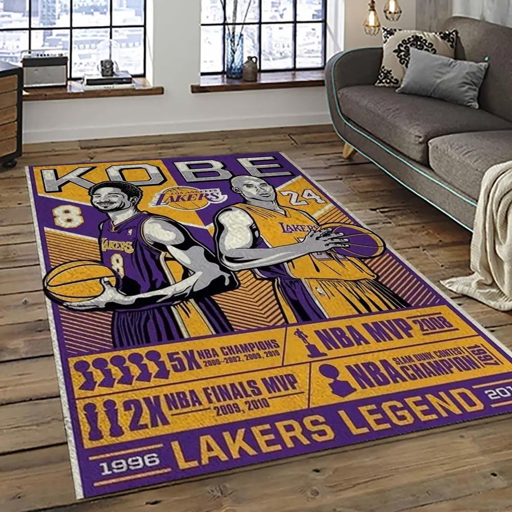Nba los angeles lakers basketball team logo sport carpet area rug home decor best gift for friends lasl44 Rectangle Rug