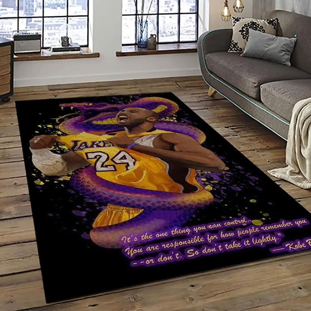 Nba los angeles lakers basketball team logo sport carpet area rug home decor best gift for friends lasl66 Rectangle Rug