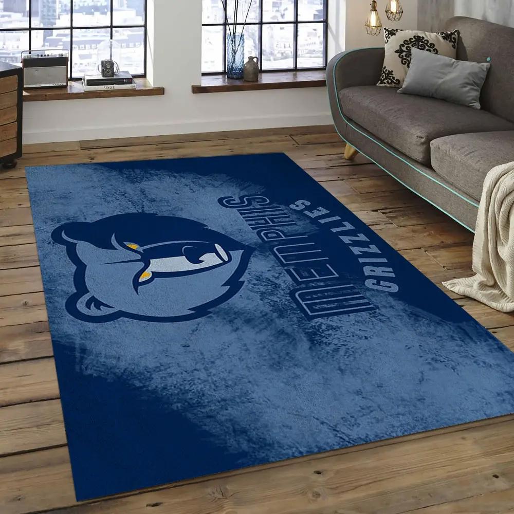 Nba memphis grizzlies basketball legend team logo rectangle area mg16 Rectangle Rug