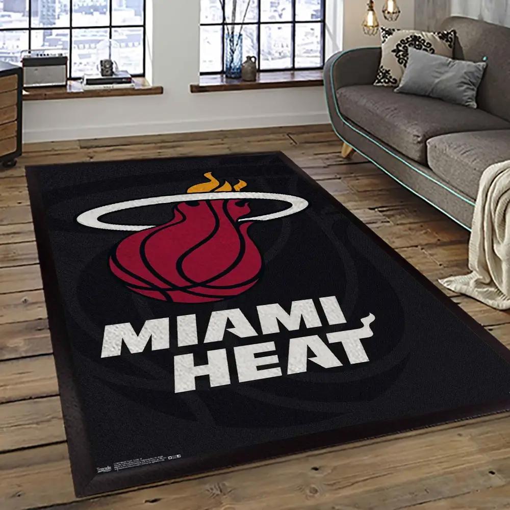 Nba miami heat basketball team logo sport carpet area rug home decor best gift for friends mh85 Rectangle Rug