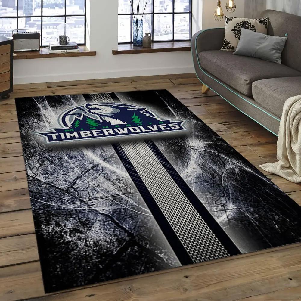 Nba minnesota timberwolves basketball legend team logo rectangle area mt01 Rectangle Rug