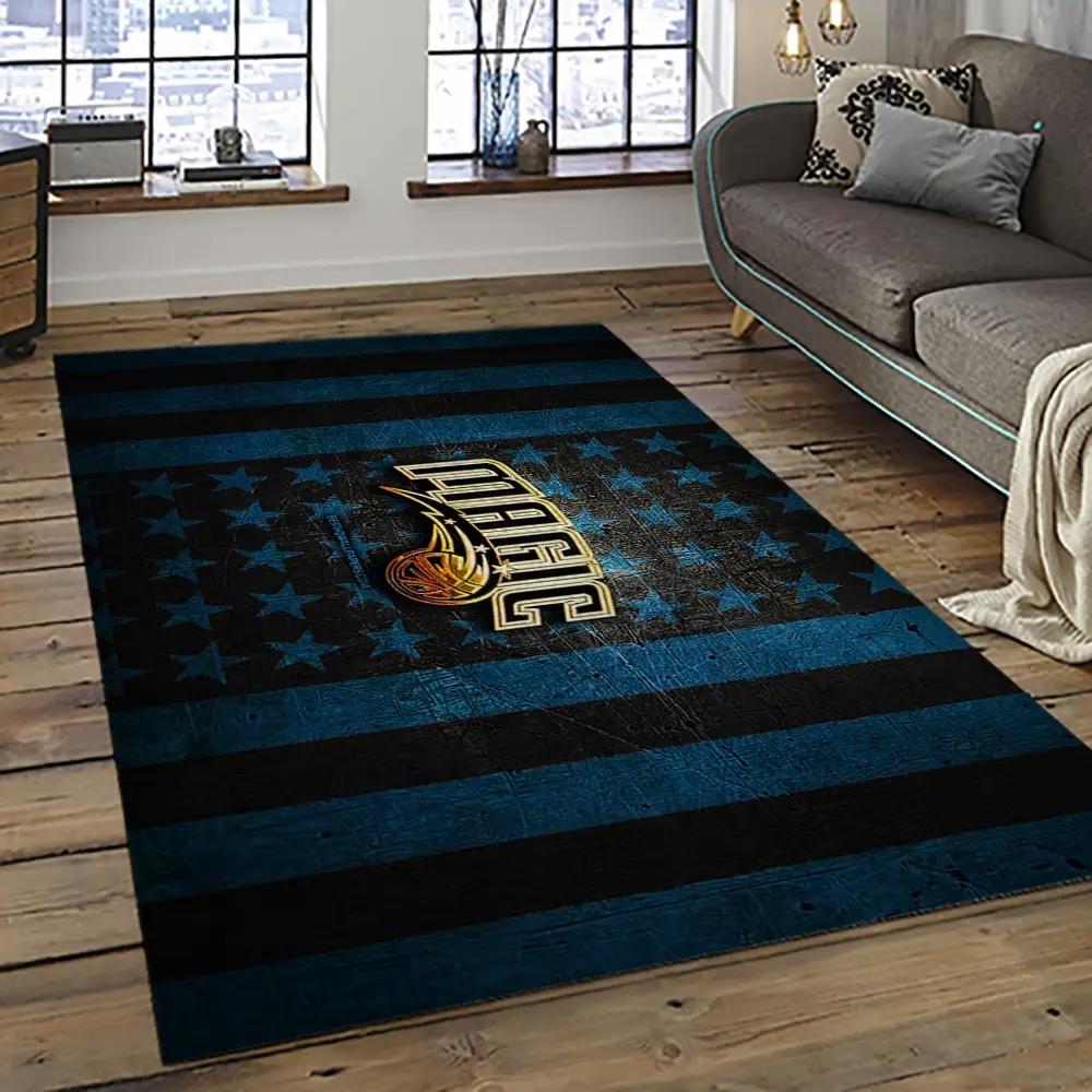 Nba orlando magic basketball team logo sport carpet rectangle area rug for living room olm29 Rectangle Rug