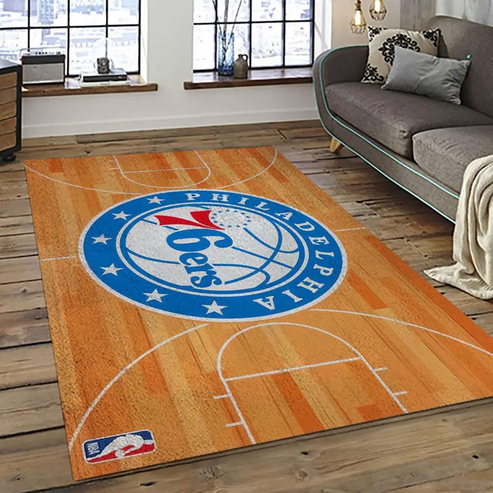 Nba philadelphia 76ers basketball team logo sport carpet area rug home decor best gift for friends p7669 Rectangle Rug