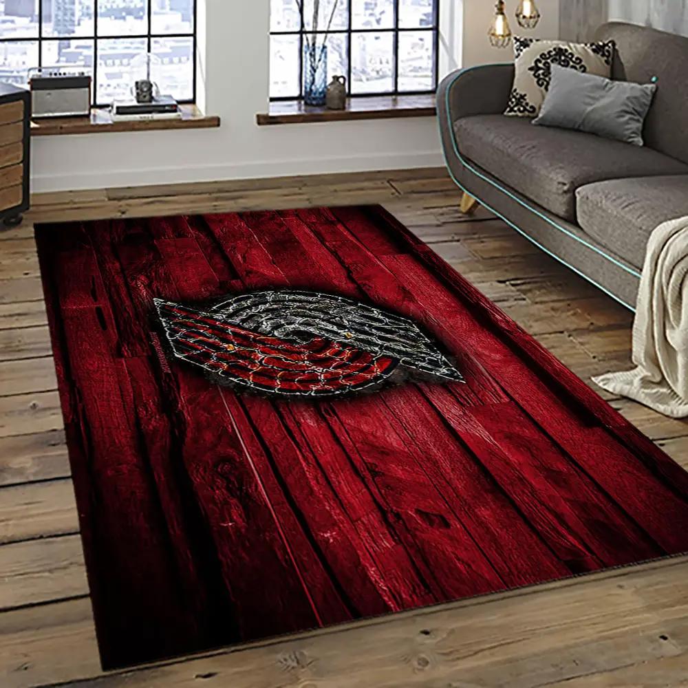 Nba portland trail blazers basketball team logo sport carpet rectangle area rug for living room ptb32 Rectangle Rug