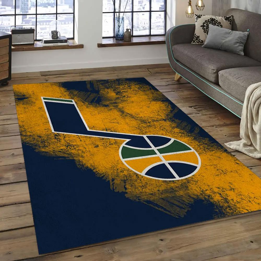 Nba utah jazz basketball legend team logo rectangle area uj11 Rectangle Rug