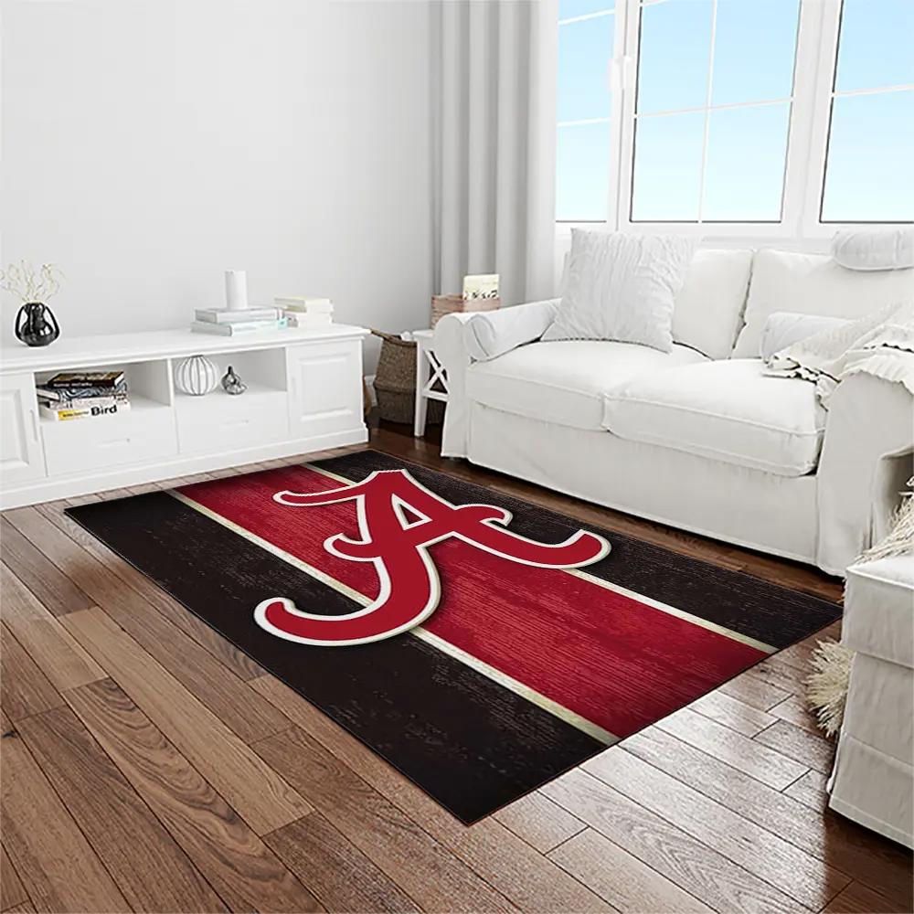 Ncaa alabama crimson tide college sport basketball and foolball team logo rectangle area rug act16 Rectangle Rug
