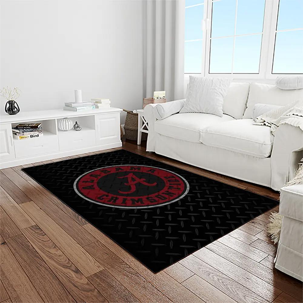 Ncaa alabama crimson tide college sport basketball and foolball team logo rectangle area rug act36 Rectangle Rug