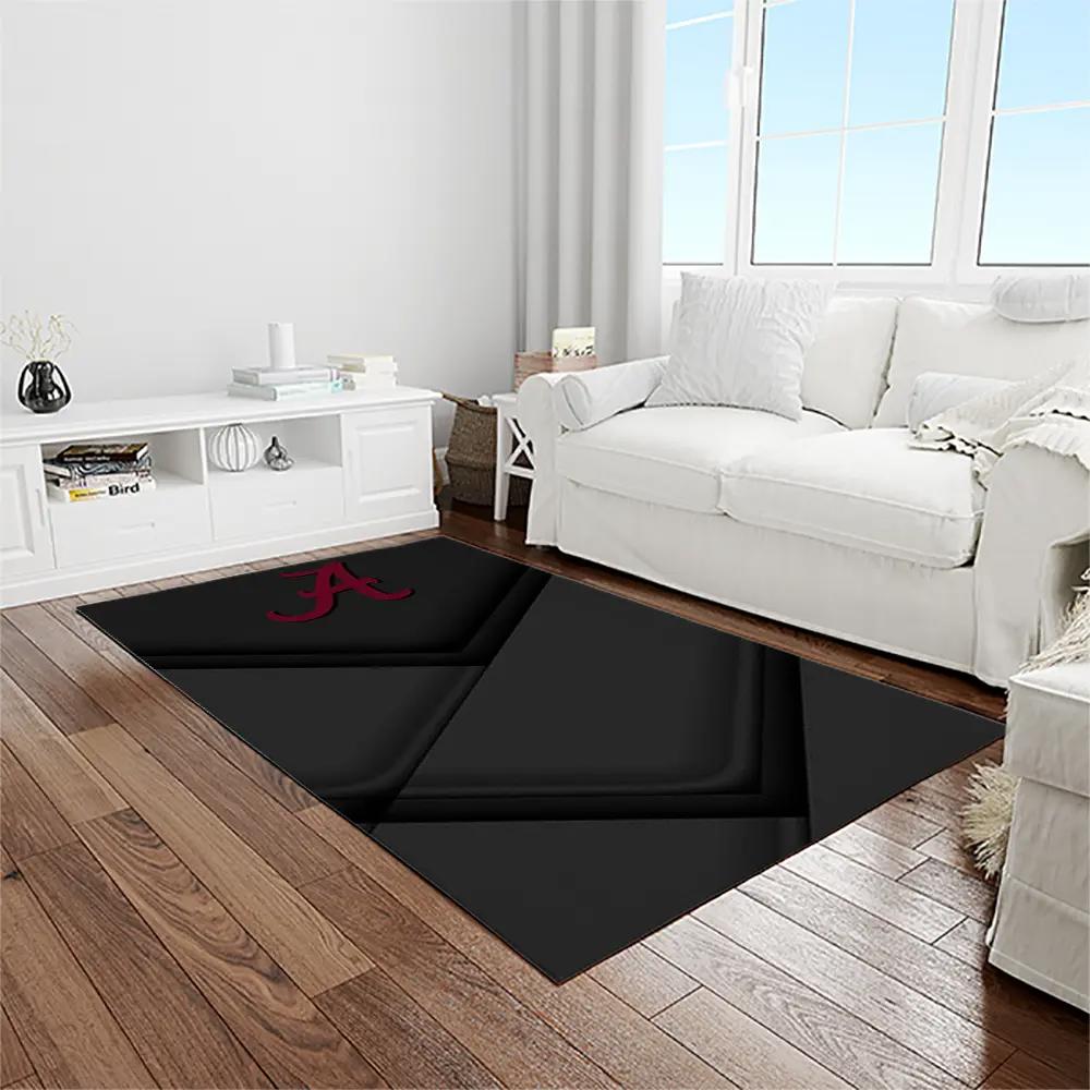 Ncaa alabama crimson tide college sport basketball and foolball team logo rectangle area rug act53 Rectangle Rug