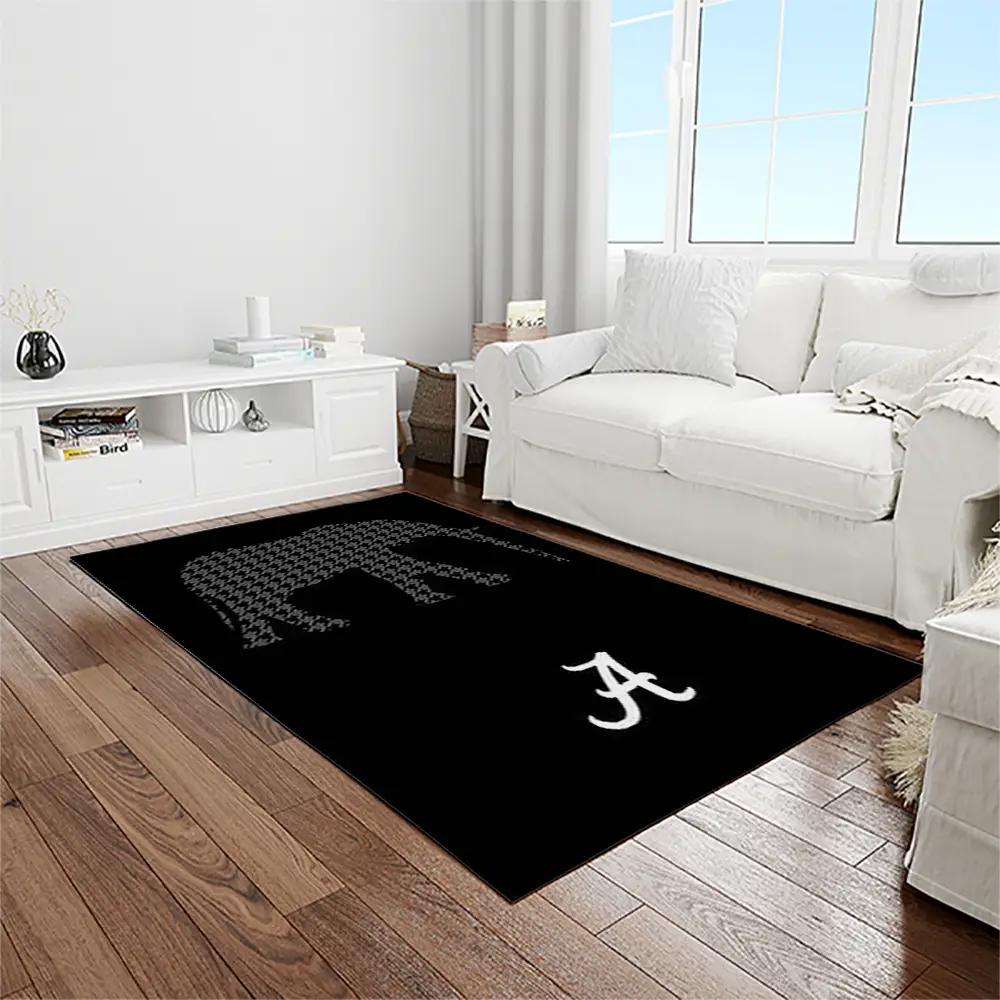 Ncaa alabama crimson tide college sport basketball and foolball team logo rectangle area rug act73 Rectangle Rug