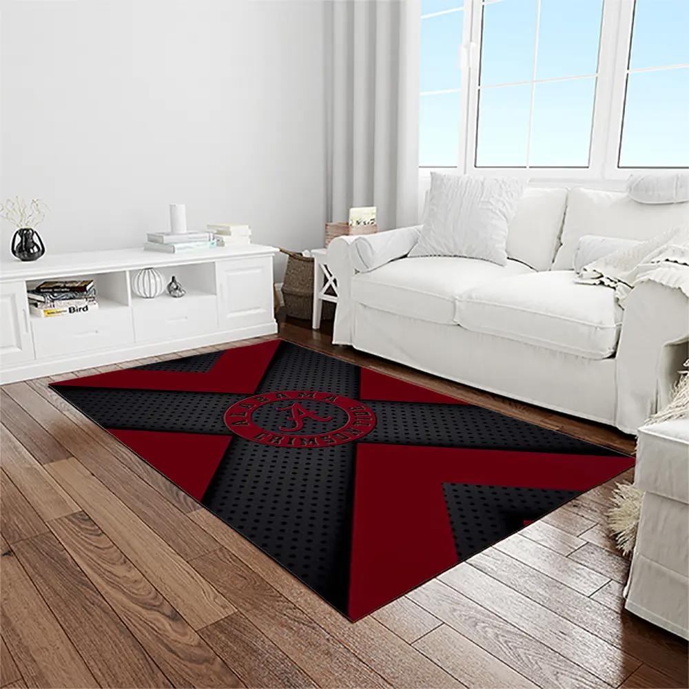 Ncaa alabama crimson tide college sport basketball and foolball team logo rectangle area rug act77 Rectangle Rug