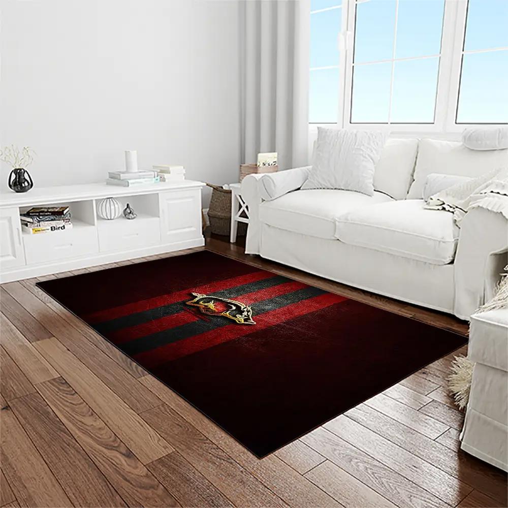 Ncaa arkansas razorbacks college sport basketball and foolball team logo rectangle area rug ar01 Rectangle Rug