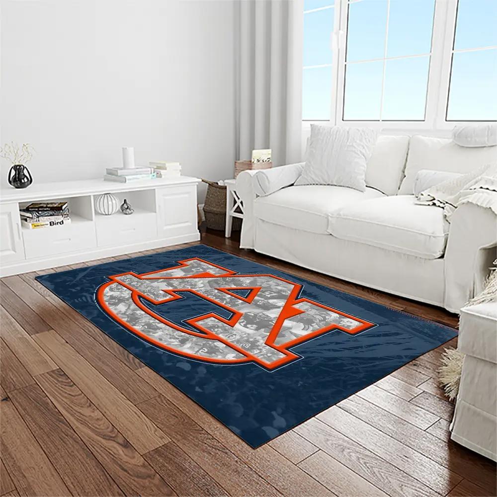 Ncaa auburn tigers college sport basketball and foolball team logo rectangle area rug ats15 Rectangle Rug