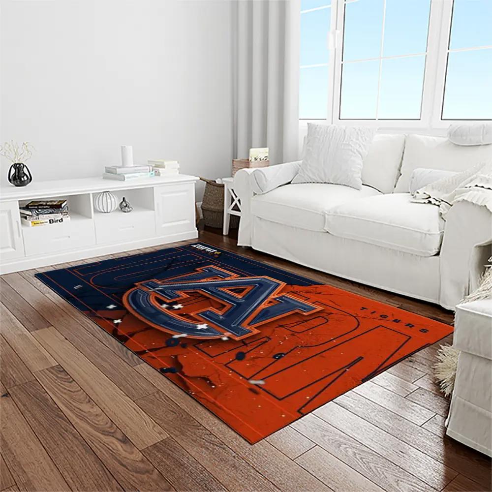 Ncaa auburn tigers college sport basketball and foolball team logo rectangle area rug ats18 Rectangle Rug