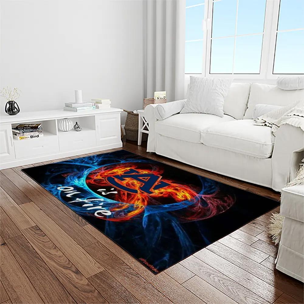 Ncaa auburn tigers college sport basketball and foolball team logo rectangle area rug ats23 Rectangle Rug