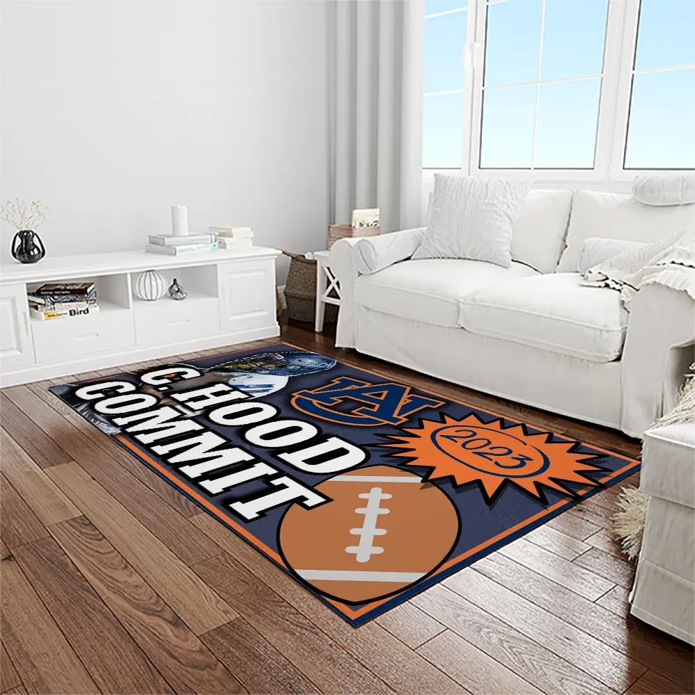Ncaa auburn tigers college sport basketball and foolball team logo rectangle area rug ats40 Rectangle Rug