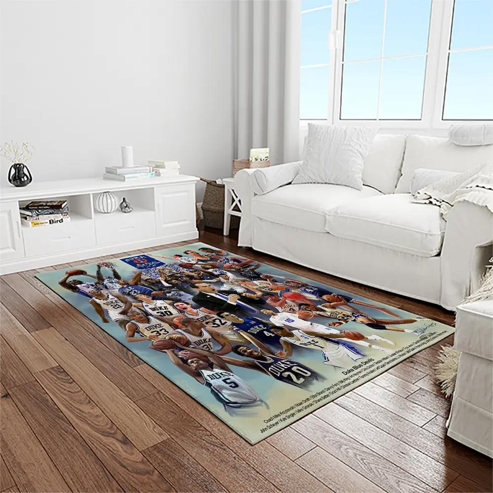 Ncaa duke blue devils college sport basketball and foolball team logo rectangle area rug dbs21 Rectangle Rug
