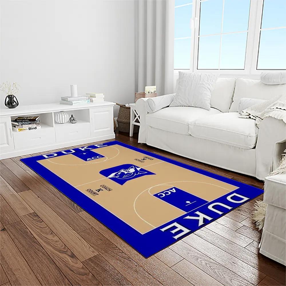 Ncaa duke blue devils college sport basketball and foolball team logo rectangle area rug dbs43 Rectangle Rug