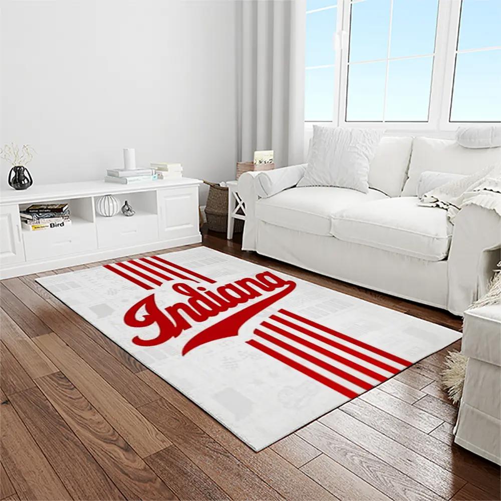 Ncaa indiana hoosiers college sport basketball and foolball team logo rectangle area rug ihs06 Rectangle Rug