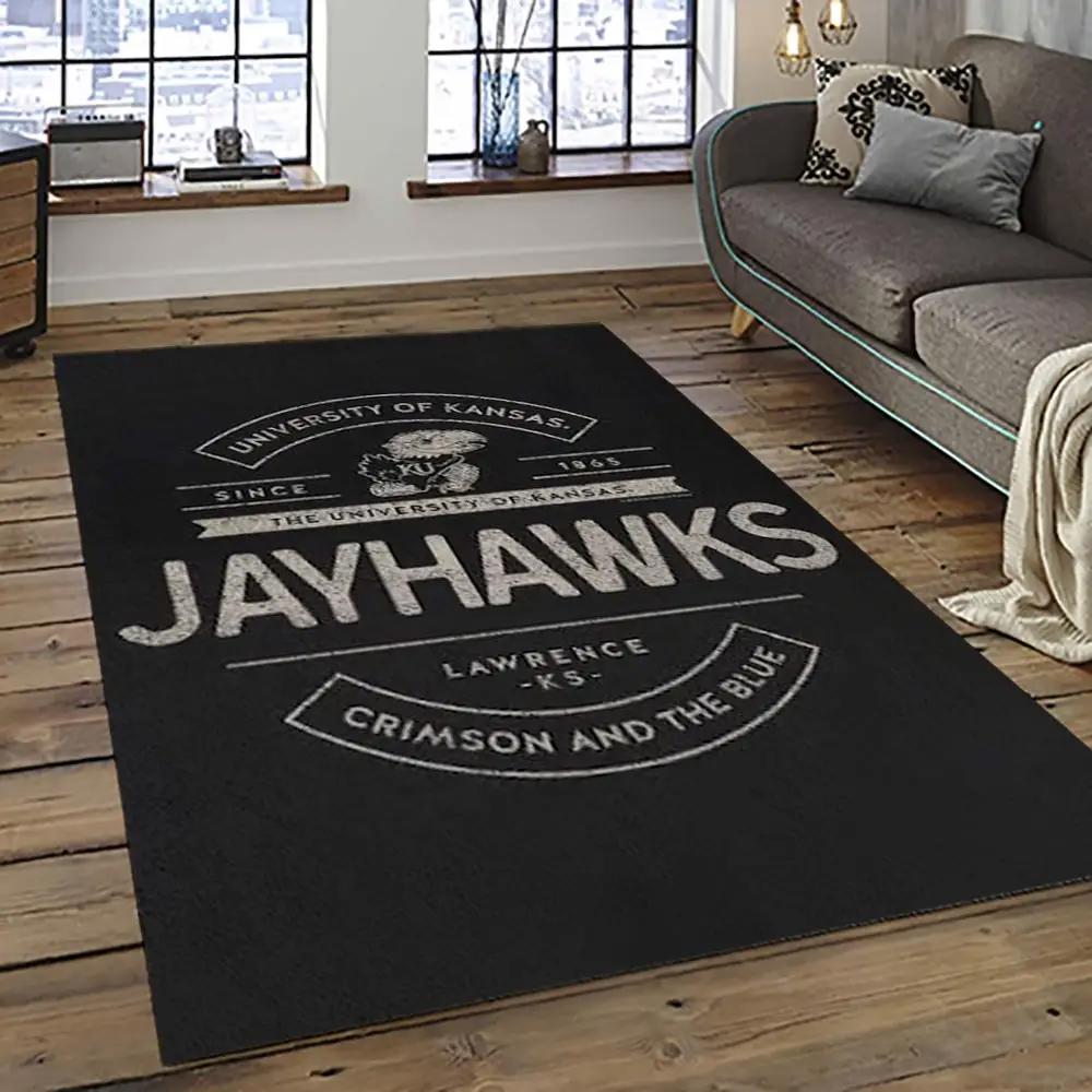 Ncaa kansas jayhawks football team logo sport carpet area rug home decor best gift for friends ksjk2 Rectangle Rug